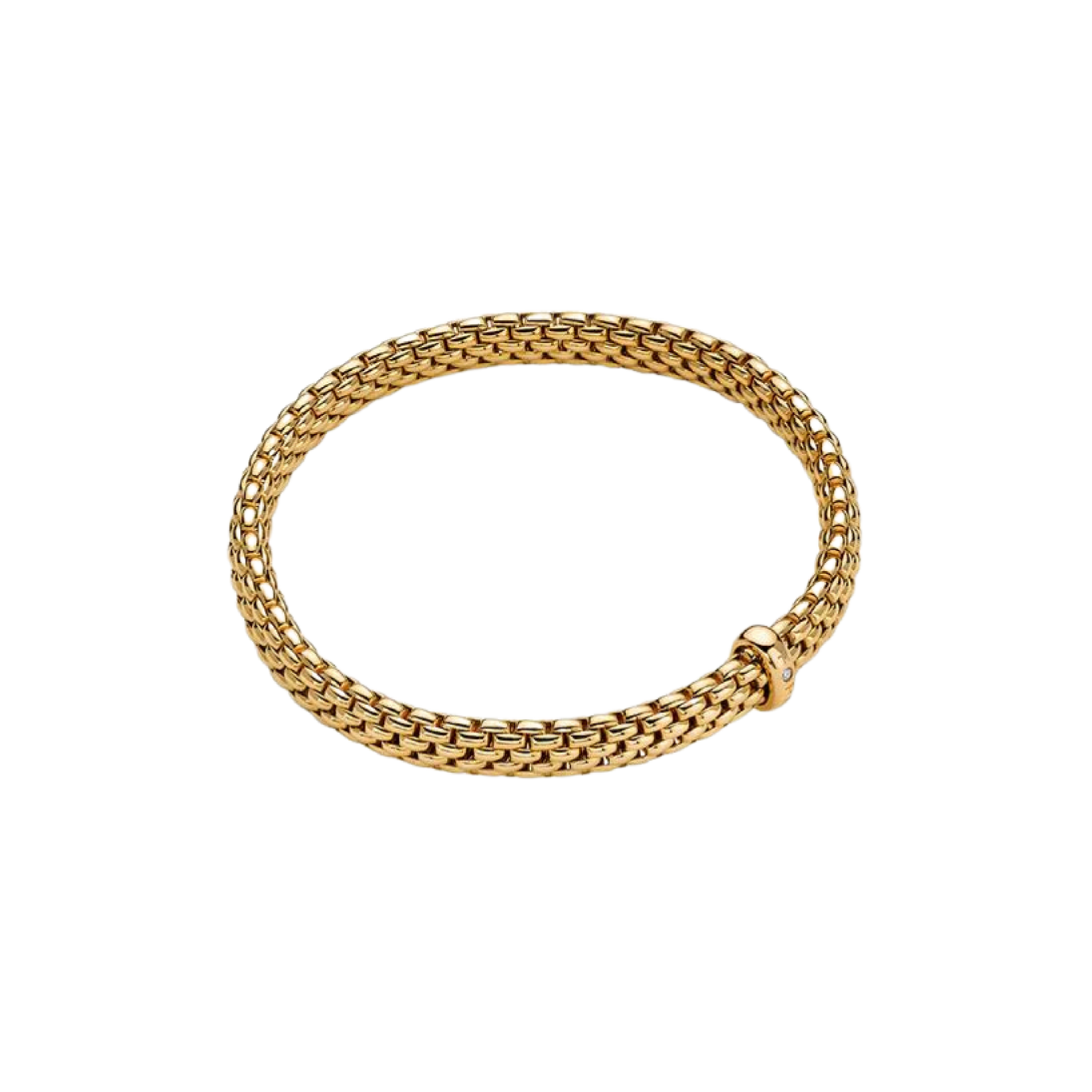 Vendome Flex'it 18ct Yellow Gold Bracelet With A Diamond Set Rondel