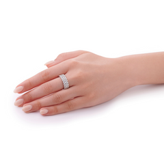 4.15cts Three Row Diamond Wave Ring