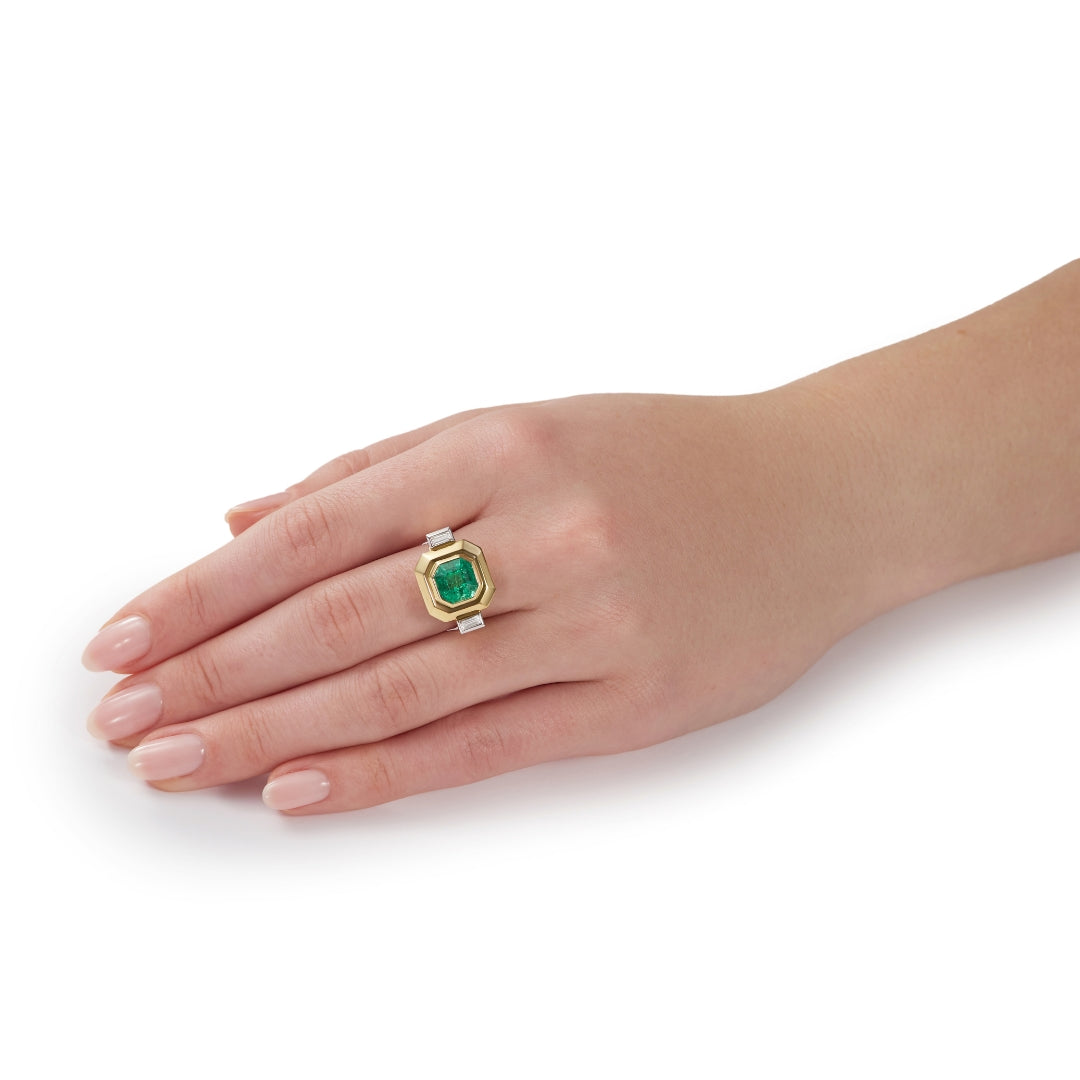2.69cts Emerald and Diamond Ring