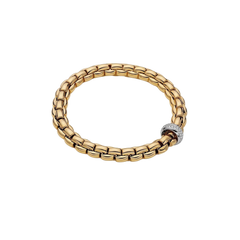 Eka Flex'it 18ct Yellow Gold Bracelet With A Grain Set Diamond Rondel