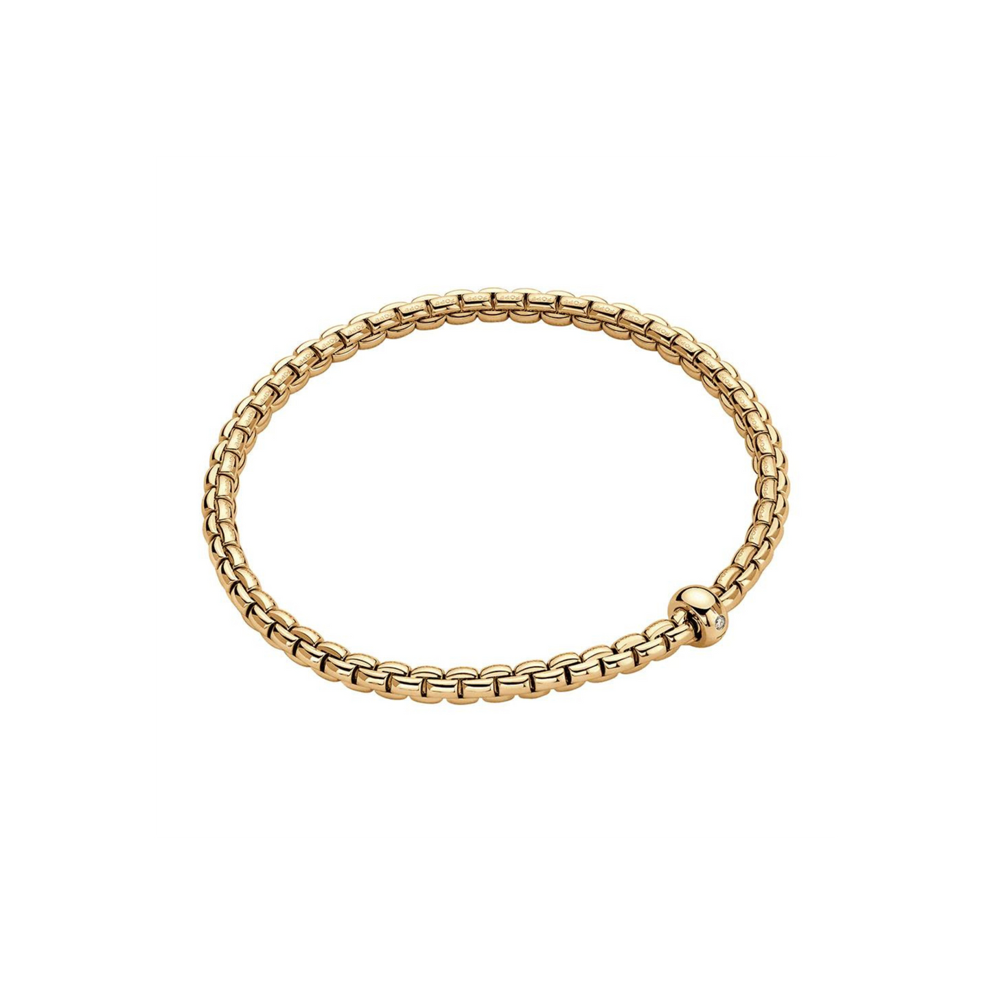 Eka Flex'it 18ct Yellow Gold Bracelet With A Diamond Set Rondel