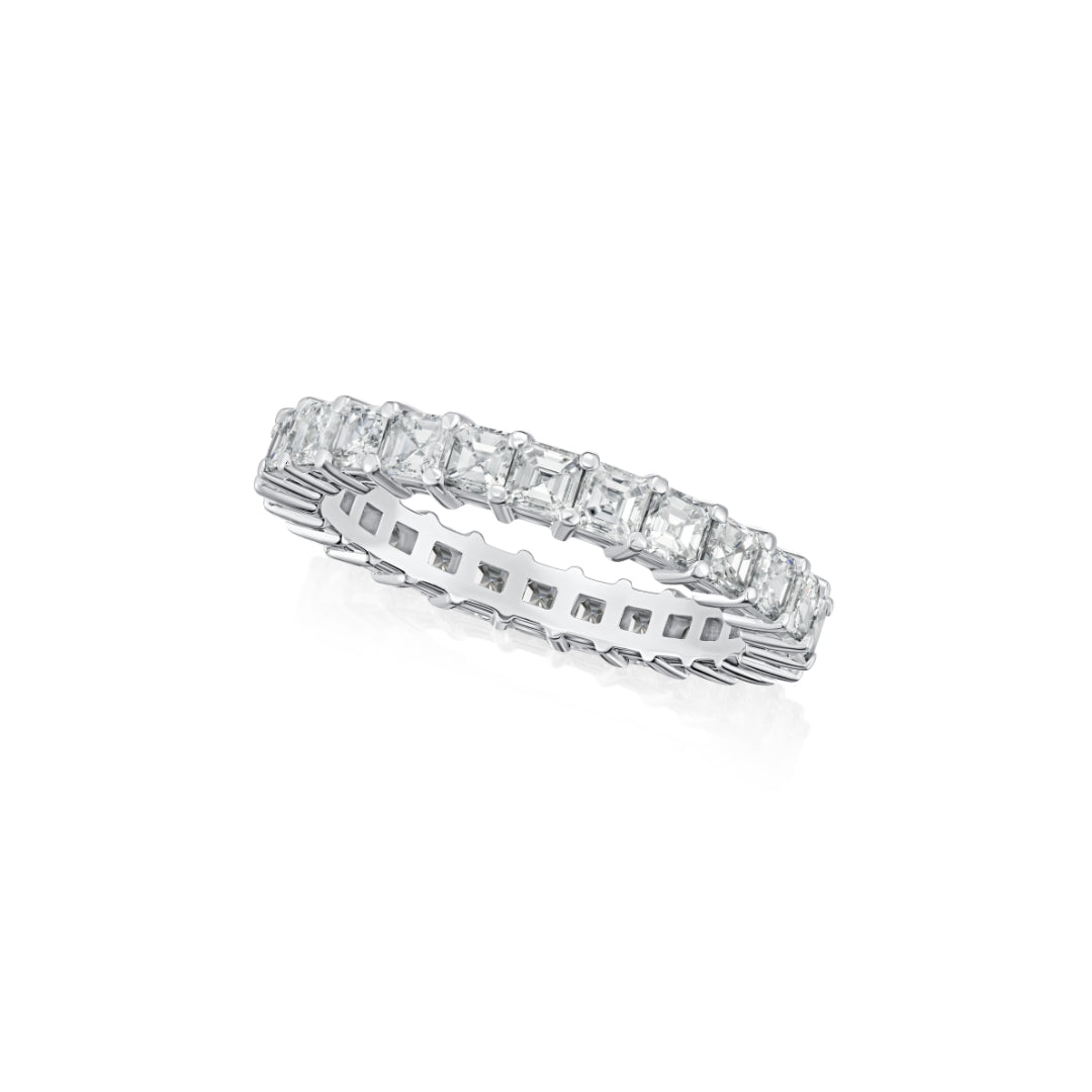 2.62cts Square Emerald Cut Diamond Full Eternity Ring