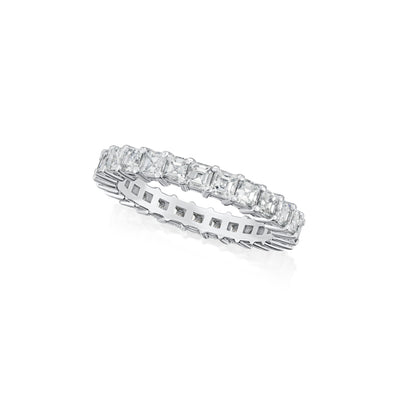 2.62cts Square Emerald Cut Diamond Full Eternity Ring