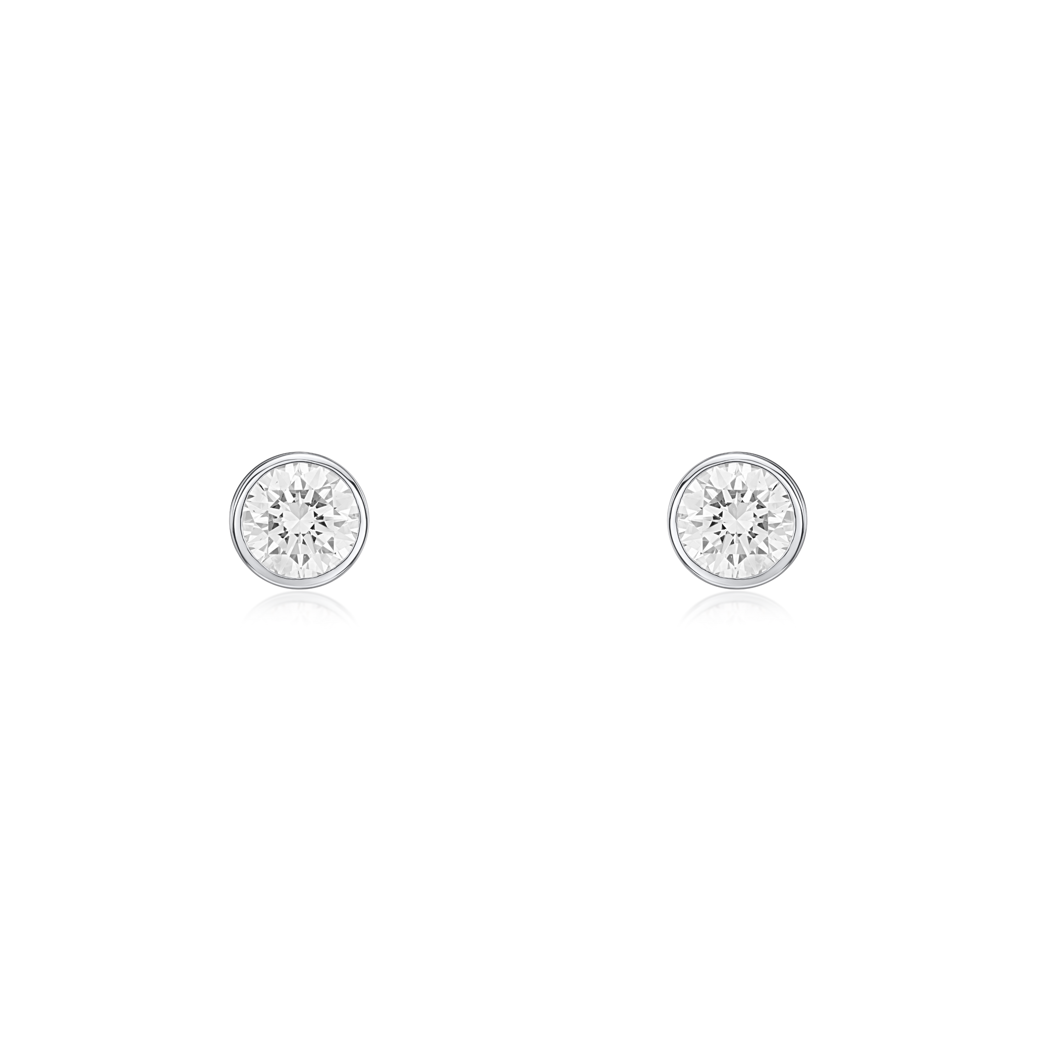1.00ct Diamond Rubover Set Stud Earrings