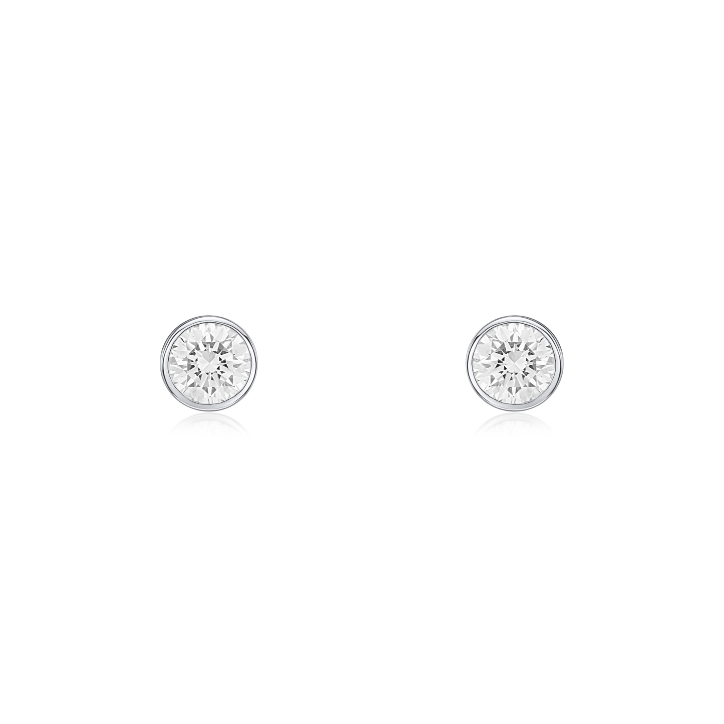 1.00ct Diamond Rubover Set Stud Earrings