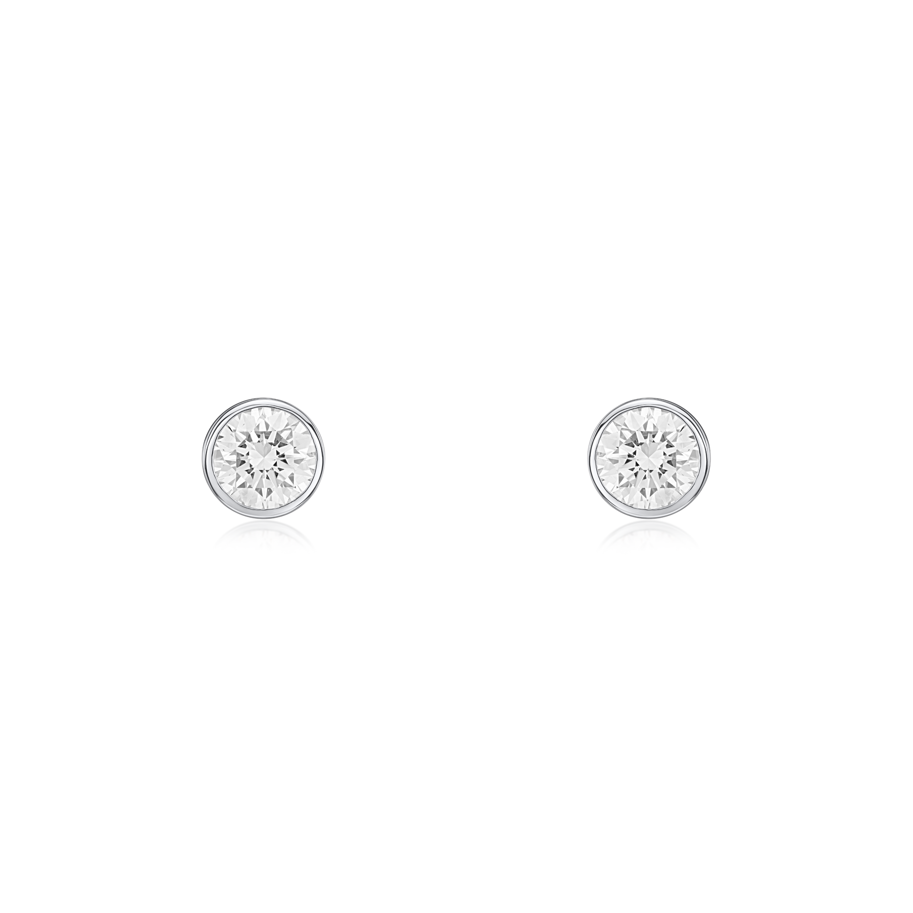 1.00ct Diamond Rubover Set Stud Earrings
