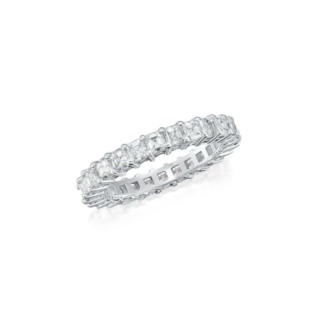 2.61cts Square Emerald Cut Full Eternity Ring