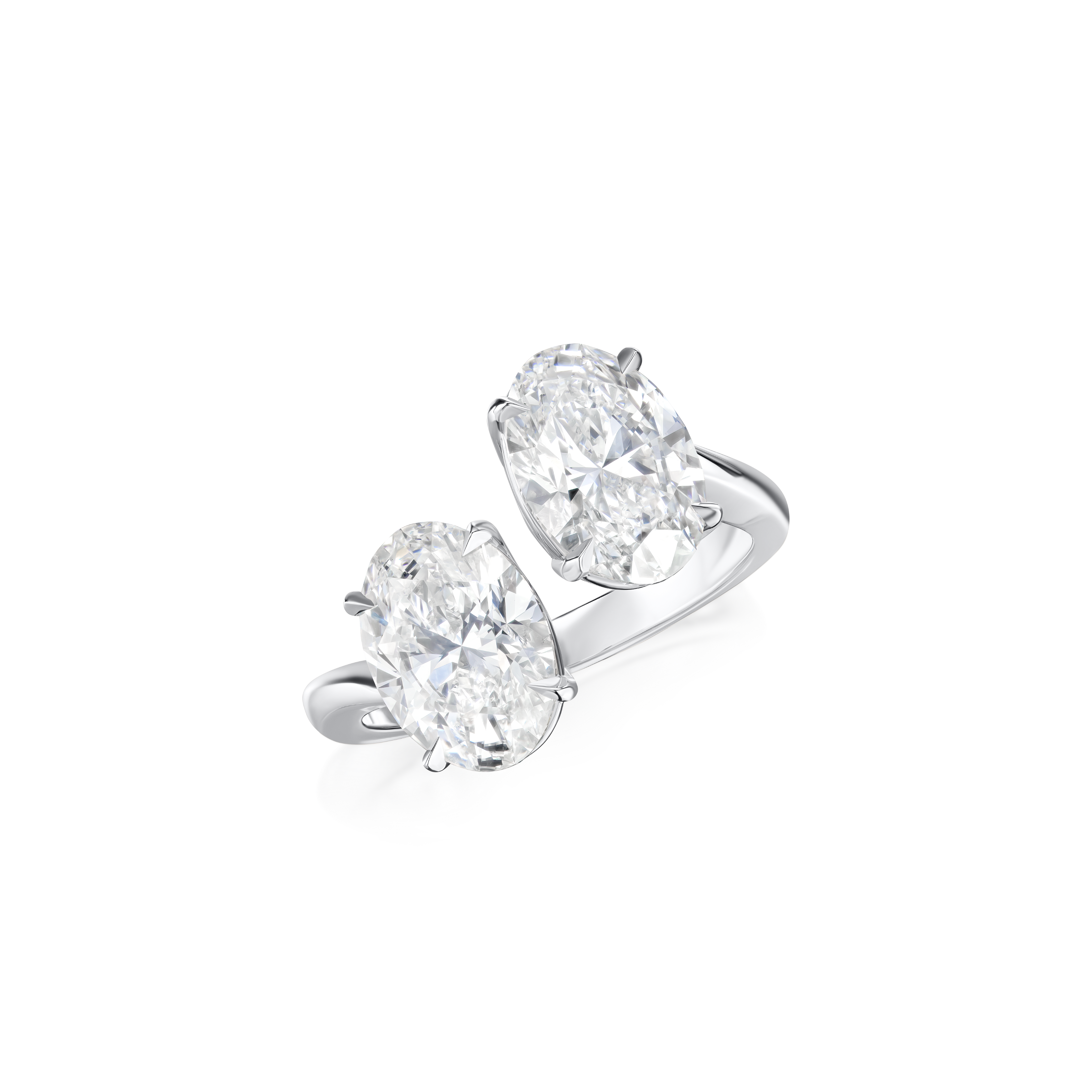 Toi Et Moi Oval-Cut Diamond Platinum Ring