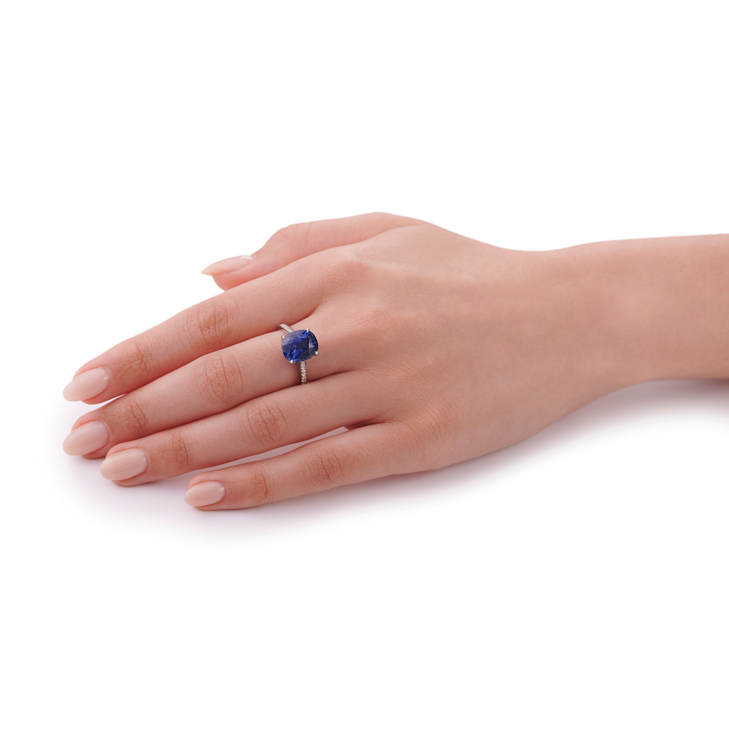 7.45cts Cushion-Shape Sapphire Solitaire Ring