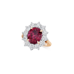 5.34cts Rhodolite Garnet and Diamond Ravello Ring