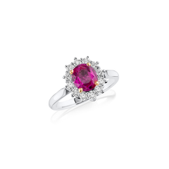 1.37cts Pink Sapphire and Diamond Ravello Cluster Ring