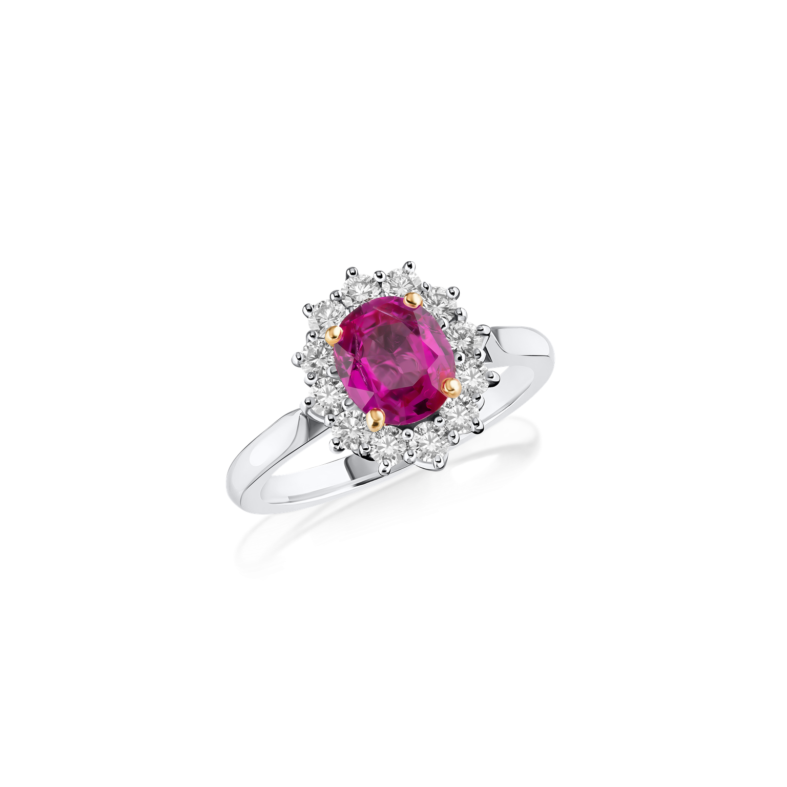1.37cts Pink Sapphire and Diamond Ravello Cluster Ring