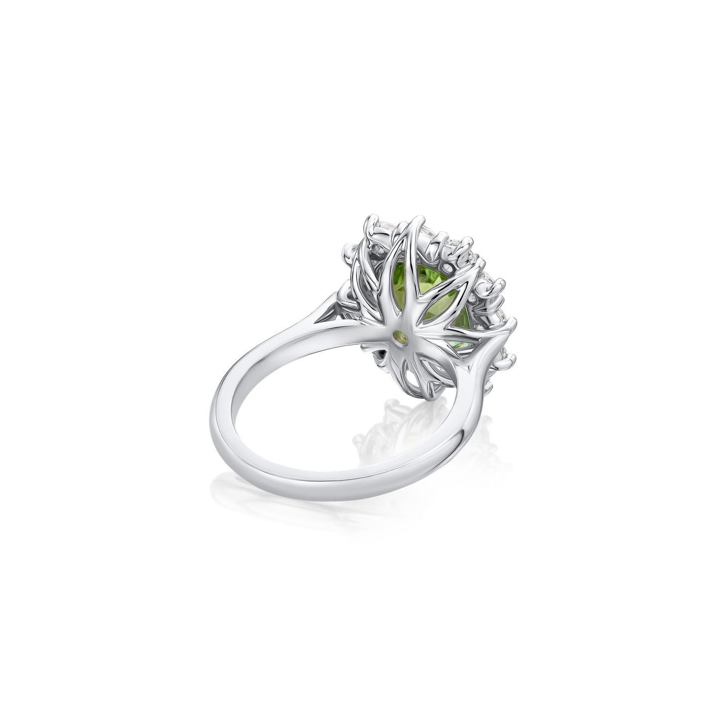 4.08cts Mint Tourmaline and Diamond Cluster Ring