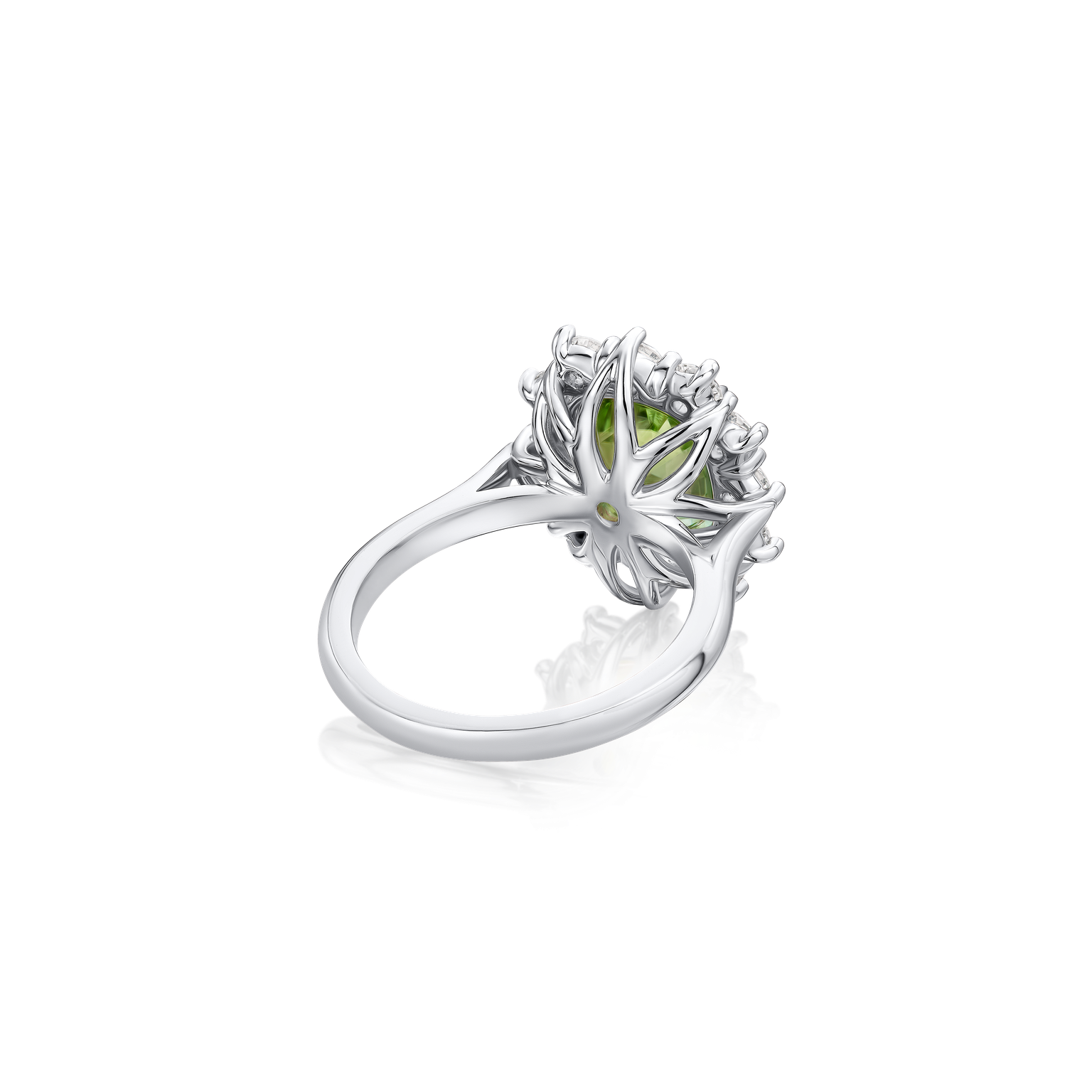 4.08cts Mint Tourmaline and Diamond Ravello Cluster Ring