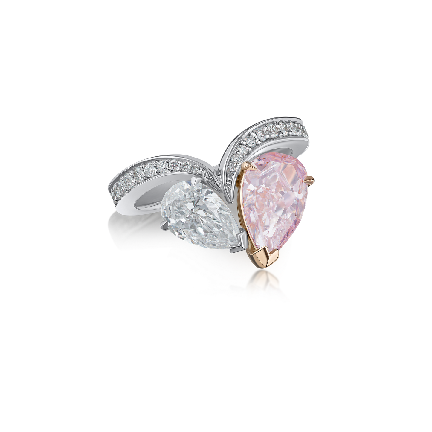 Toi Et Moi Pink and White Diamond Ring