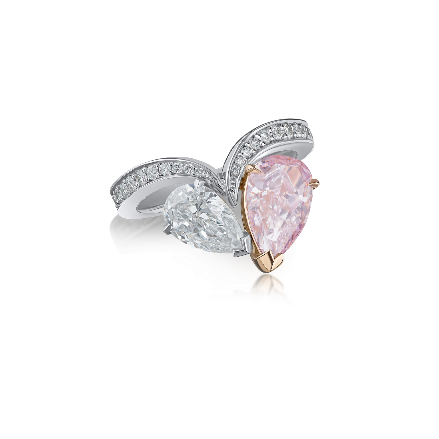 Toi Et Moi Pink and White Diamond Ring