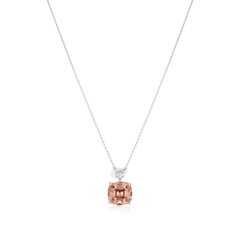 4.46cts Peach Tourmaline and Diamond Pendant