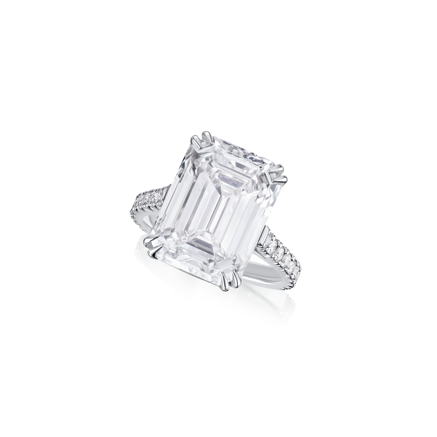 8.05cts Emerald Cut Diamond Platinum Ring