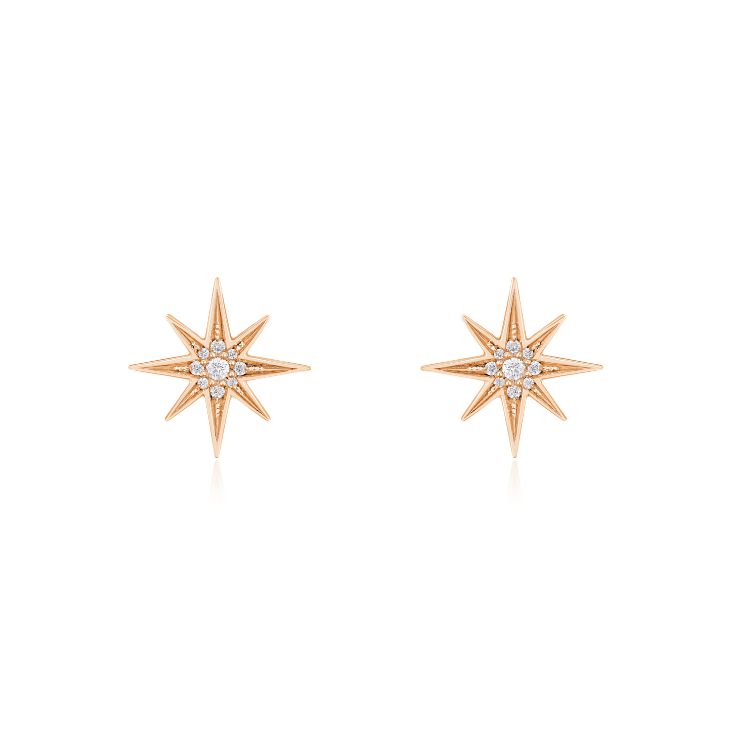Sienna Collection 18ct Rose Gold Diamond Set Small Stud Earrings