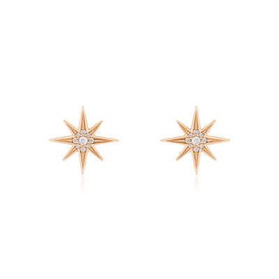 Sienna 18ct Rose Gold Diamond Stud Earrings