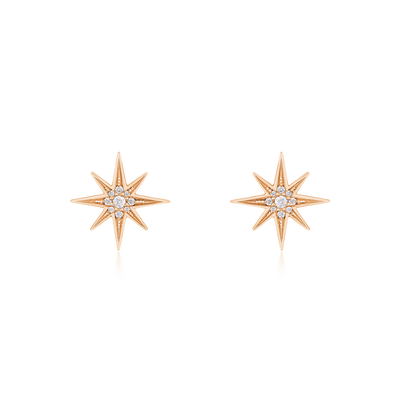 Sienna Collection 18ct Rose Gold Diamond Set Small Stud Earrings