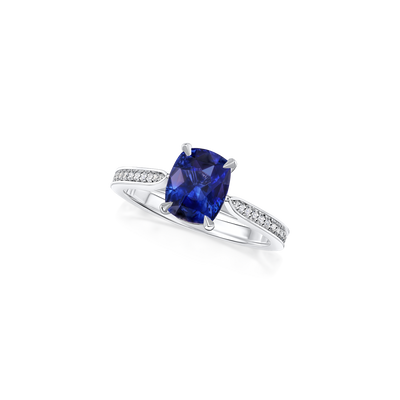 1.88cts Oval-Shape Sapphire and Diamond Ring