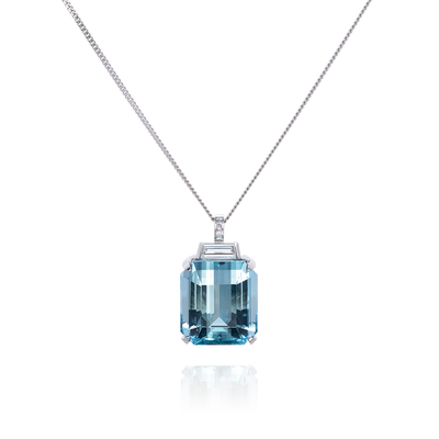 23.53cts Aquamarine and Diamond Pendant