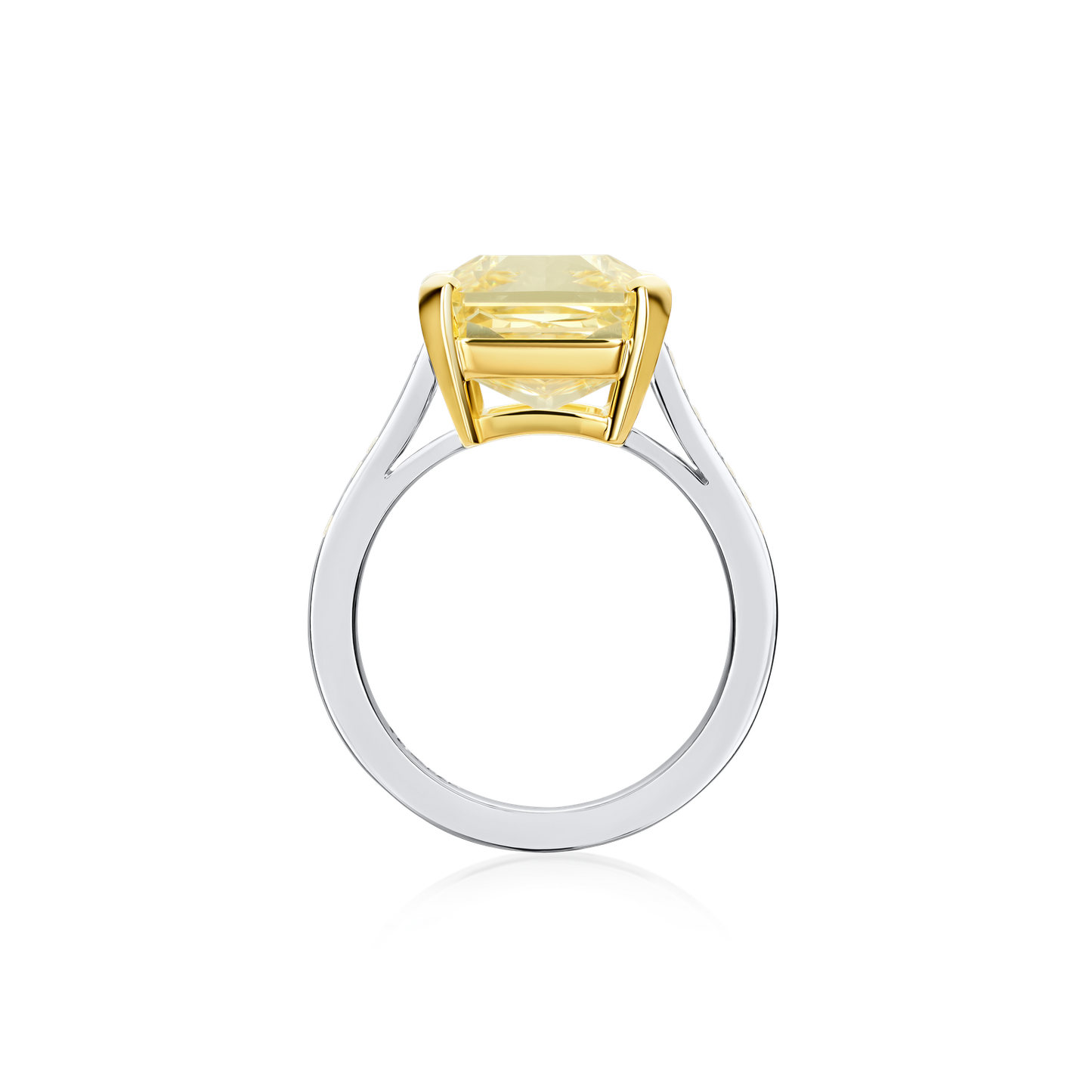 10.03cts Radiant-Cut Yellow Diamond Ring