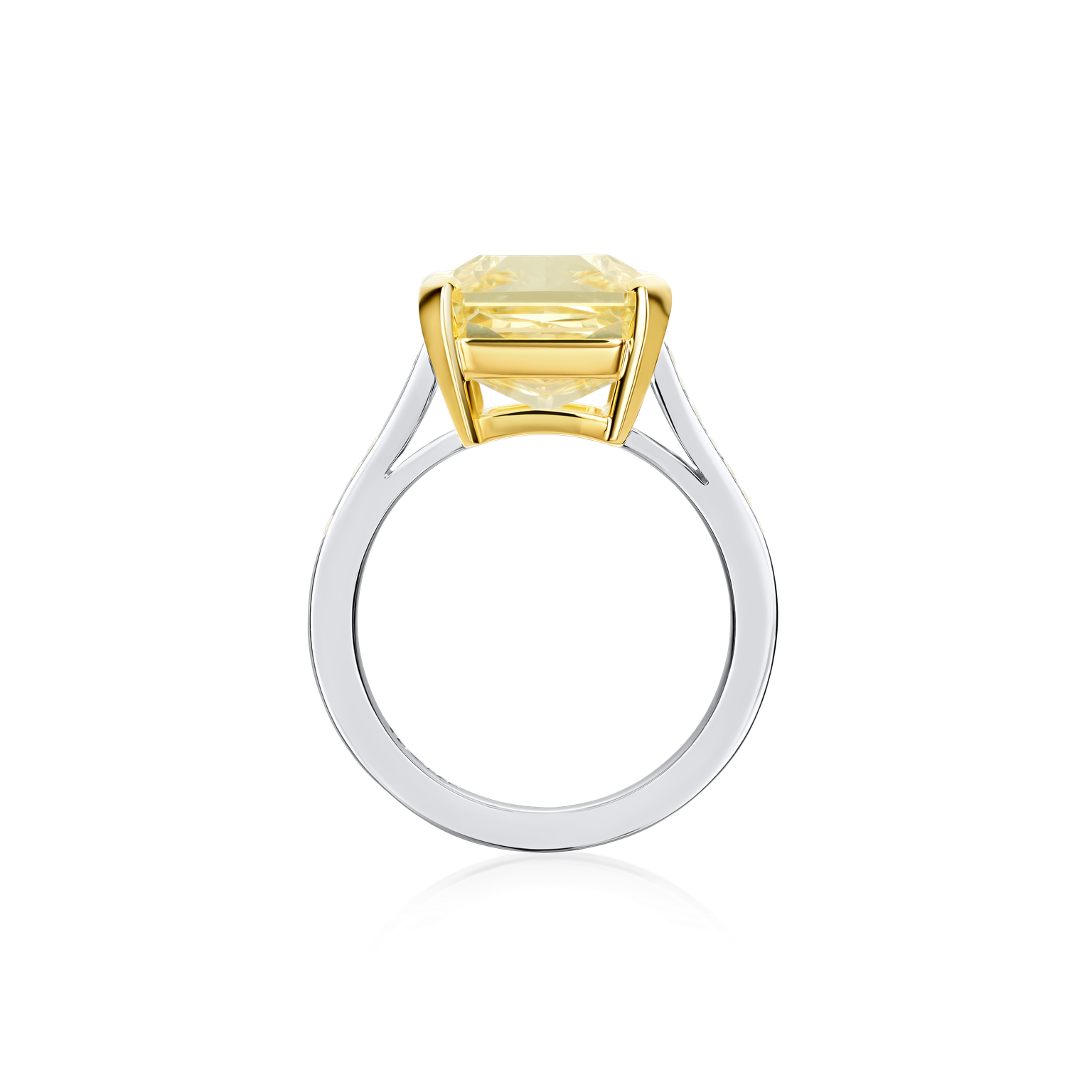 10.03cts Radiant-Cut Yellow Diamond Ring