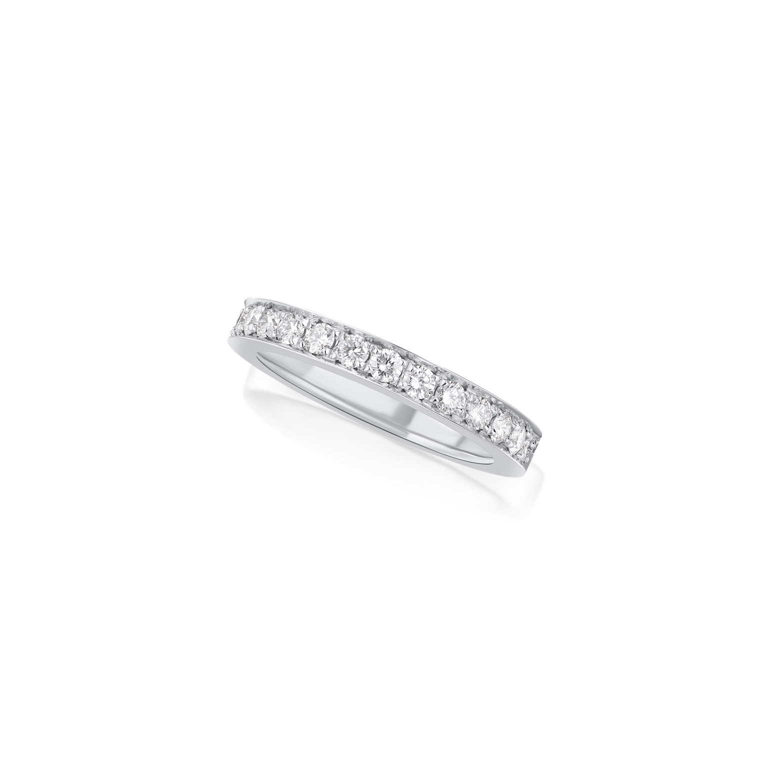 Skyline Collection Half Diamond Set Platinum Ring 3mm