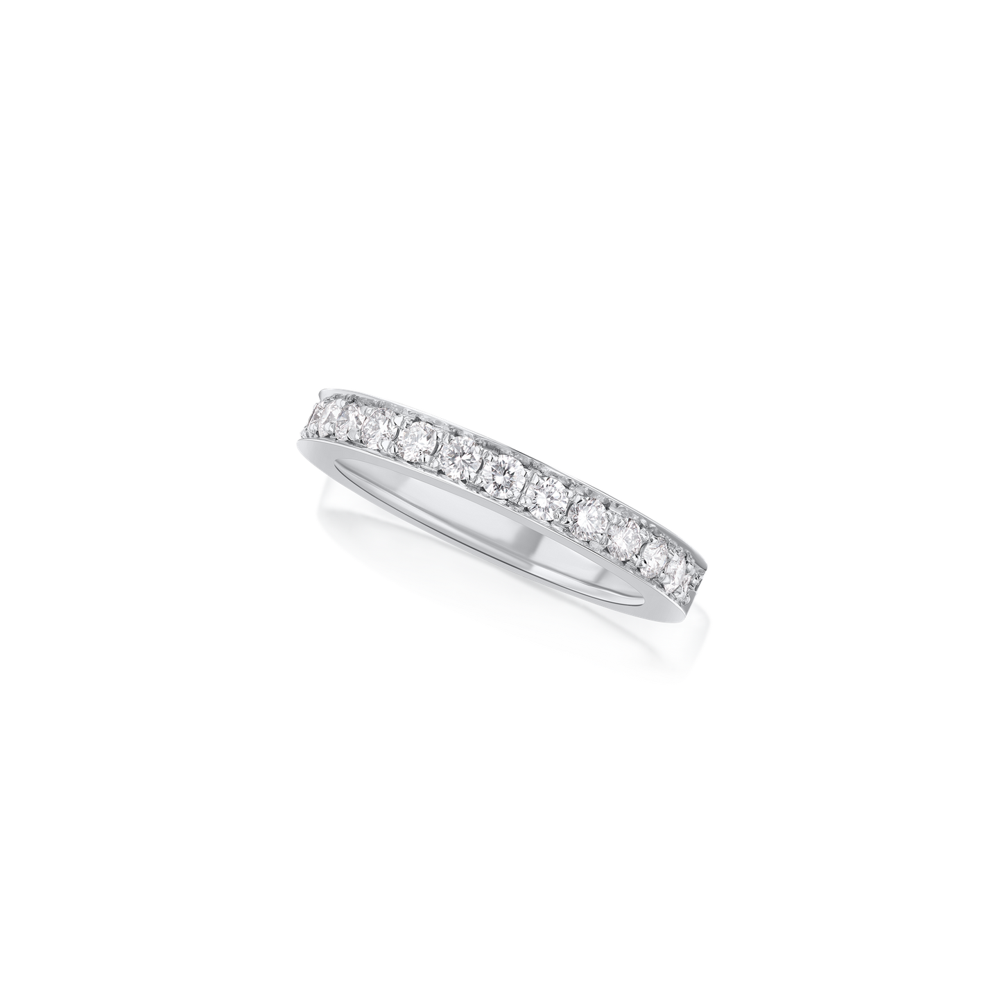 Skyline Collection Half Diamond Set Platinum Ring 3mm