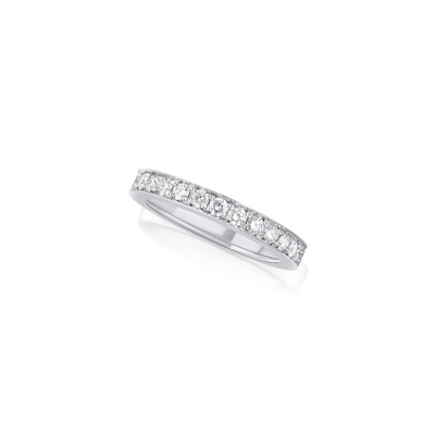 Skyline Collection Half Diamond Set Platinum Ring 3mm