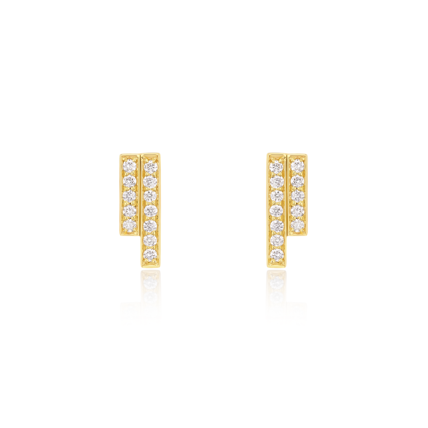 Skyline Collection 18ct Yellow Gold Diamond Set Stud Earrings
