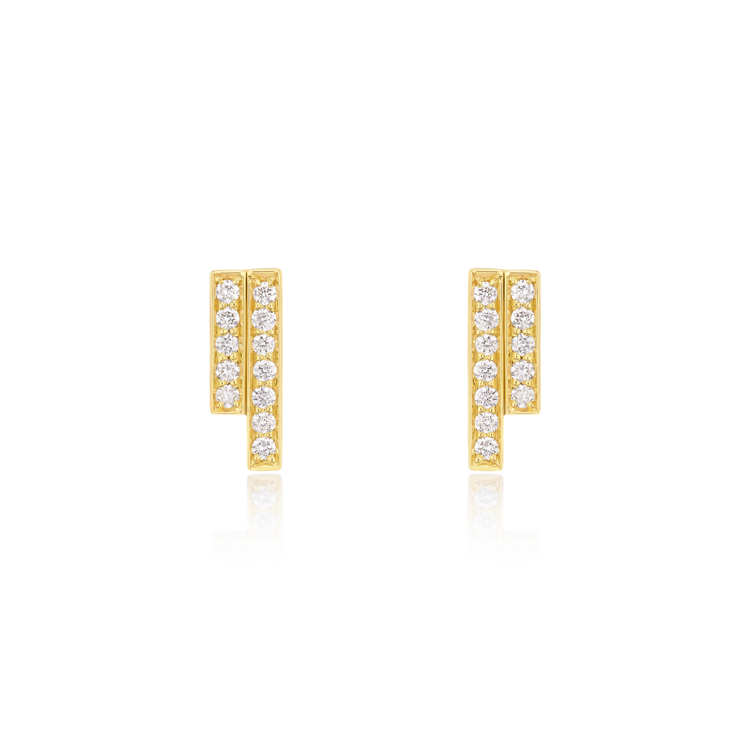 Skyline Collection 18ct Yellow Gold Diamond Set Stud Earrings