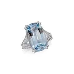 8.74cts Cushion-Shape Aquamarine Ring