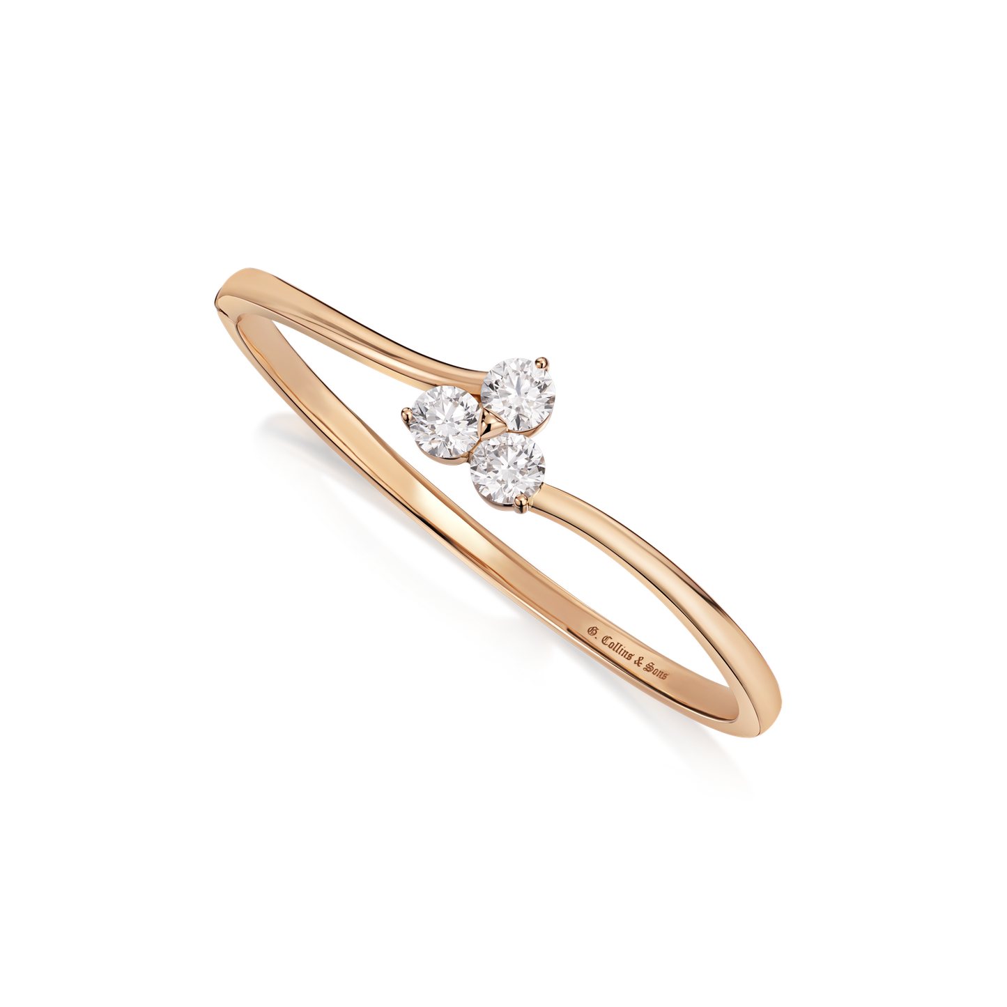 Trefoil Collection 2.44cts Diamond 18ct Rose Gold Bangle