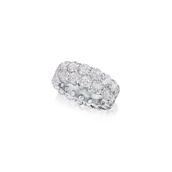 9.60cts Two Row Diamond Wave Ring
