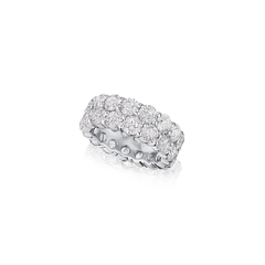 9.60cts Two Row Diamond Wave Ring