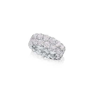 9.60cts Two Row Diamond Wave Ring
