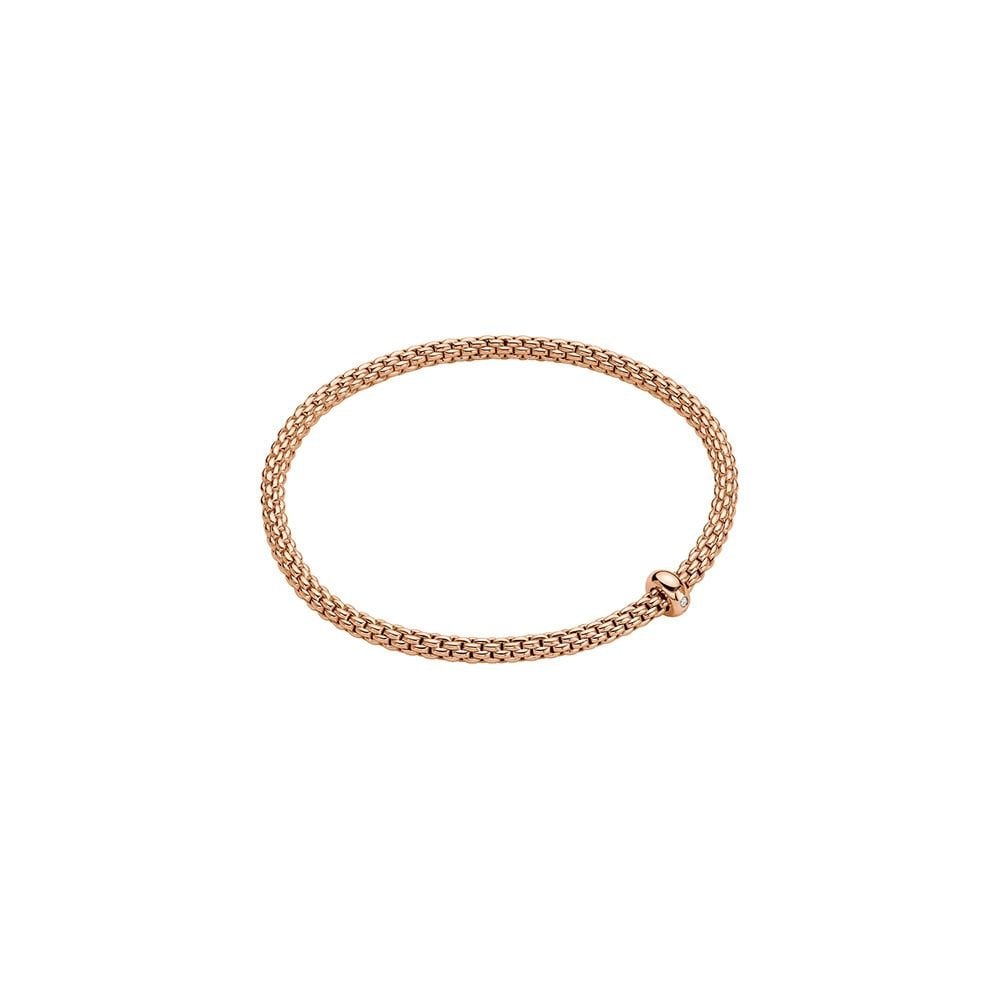 Prima Flex'it 18ct Rose Gold Bracelet With A Diamond Set Rondel