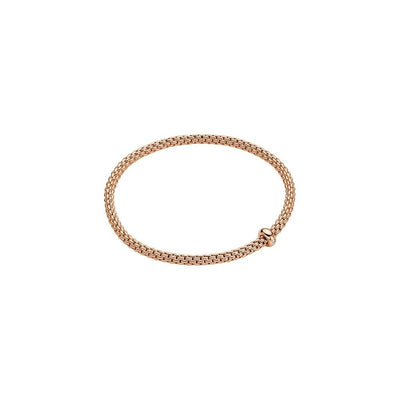 Prima Flex'it 18ct Rose Gold Bracelet With A Diamond Set Rondel