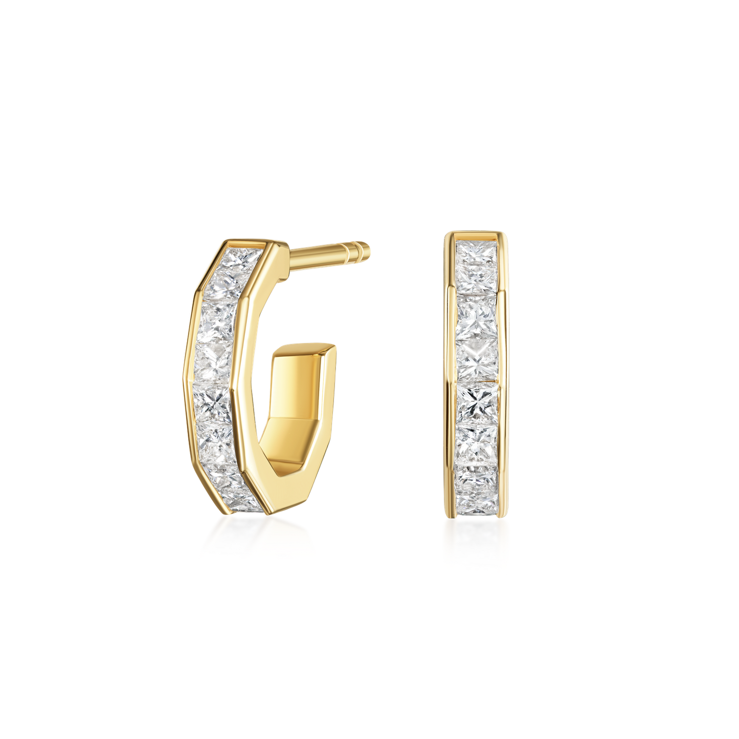 Nectar Collection Diamond Set 18ct Yellow Gold Hoop Earrings