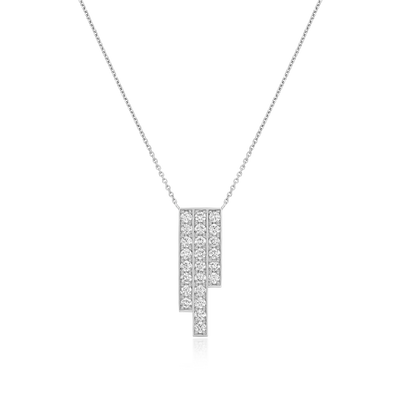 Skyline Collection Three Row Diamond Set Platinum Pendant 4mm
