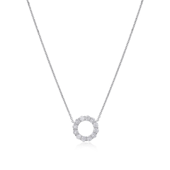 1.21cts Round Brilliant Cut Diamond Circle Pendant