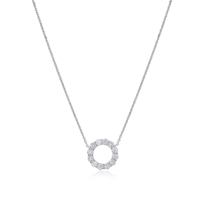 1.21cts Round Brilliant Cut Diamond Circle Pendant