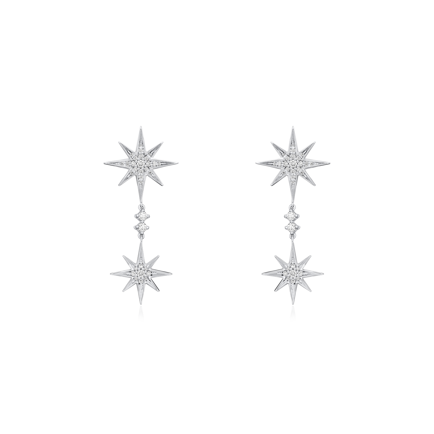 Sienna Collection 18ct White Gold Diamond Drop Earrings