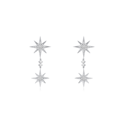 Sienna Collection 18ct White Gold Diamond Drop Earrings