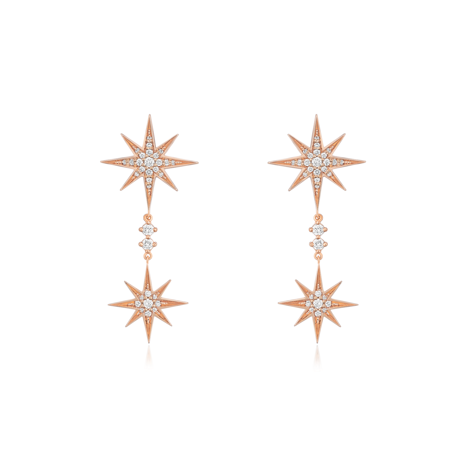 Sienna Collection 18ct Rose Gold Diamond Drop Earrings