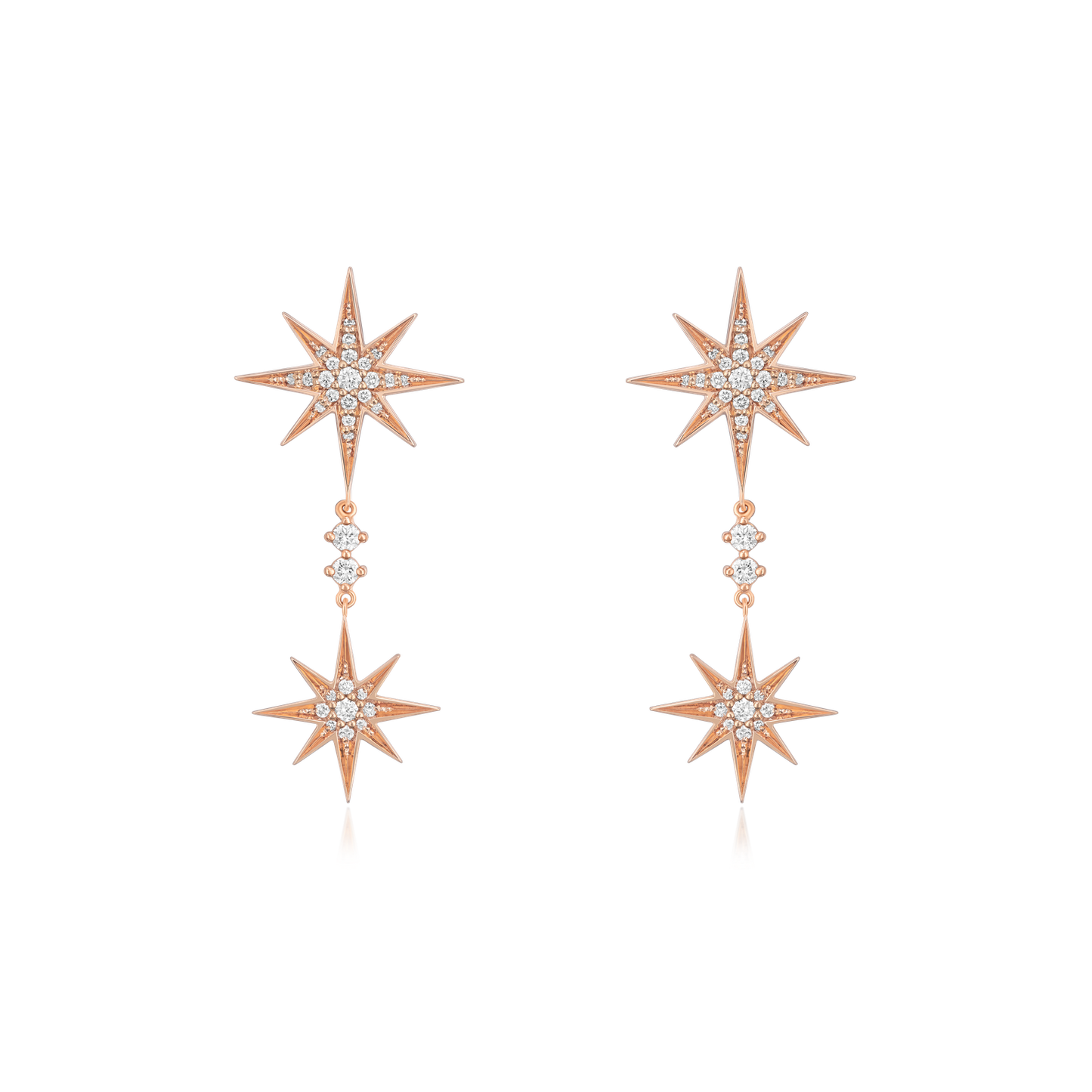 Sienna 18ct Rose Gold Diamond-Set Drop Earrings