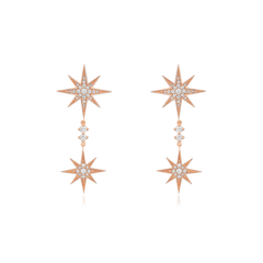 Sienna 18ct Rose Gold Diamond-Set Drop Earrings